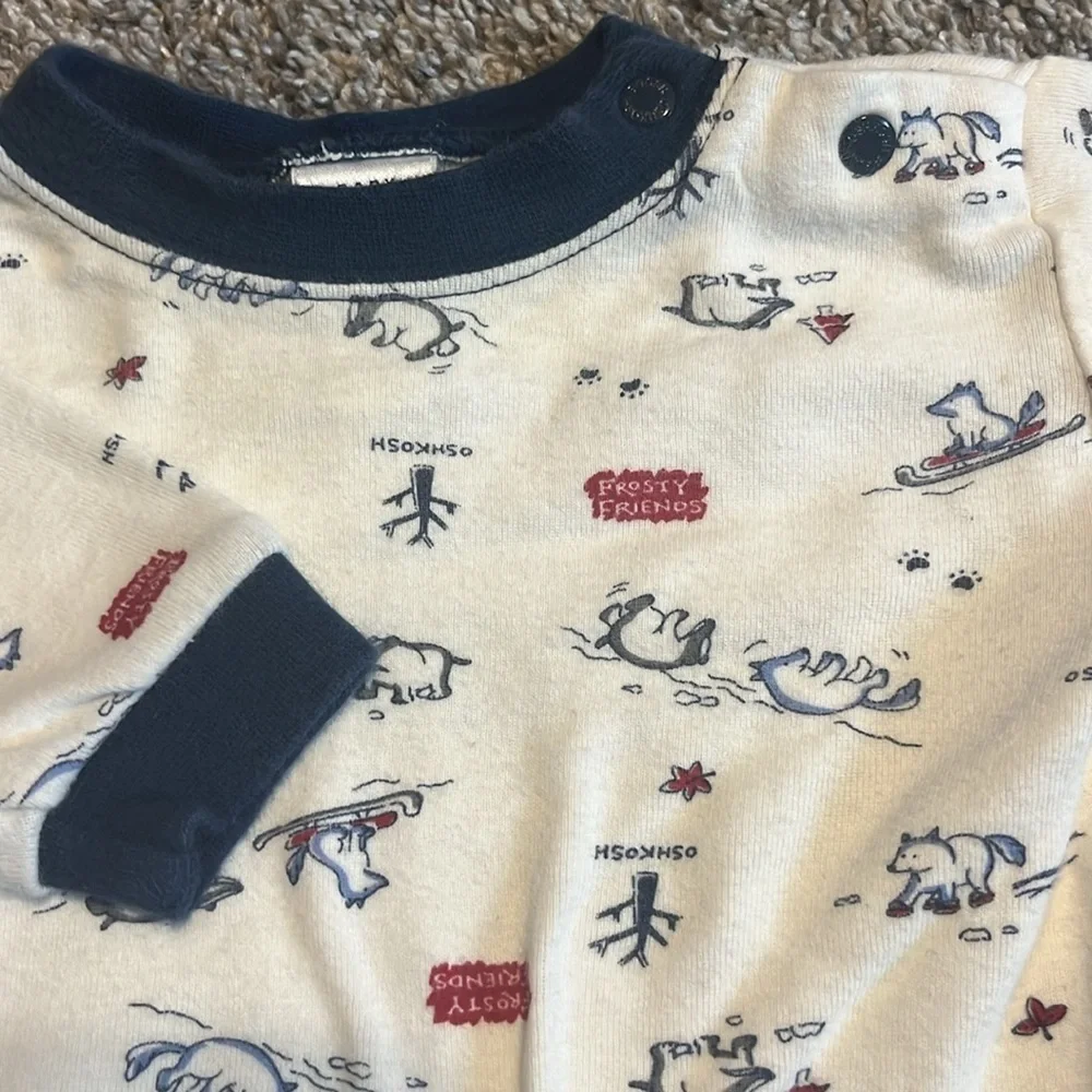 Oshkosh Infant Two Piece‎ Overalls and Long Sleeve Shirt Winter Set 0-3 Month